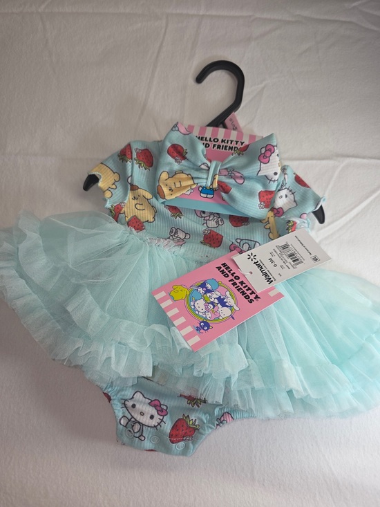 Hello Kitty Other - Hello Kitty Mint Strawberry Print Baby Romper